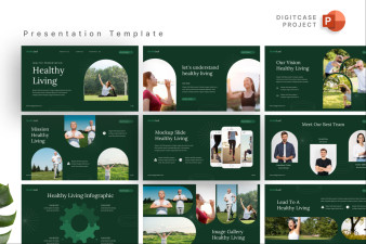 Dark Green Minimalist Healthy Living PowerPoint Template